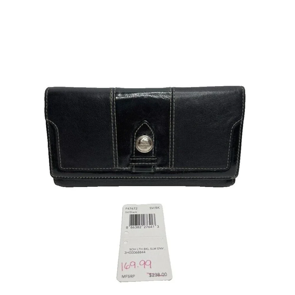 RARE COACH MADISON SLIM ENVELOPE TRIFOLD CHECKBOOK LEATHER CLUTCH PURSE WALLET